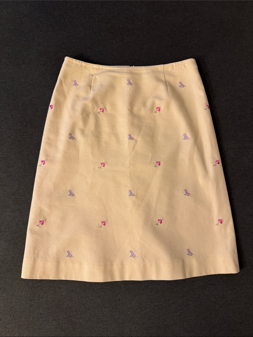 Women's Embroidered Light Yellow A-Line Skirt